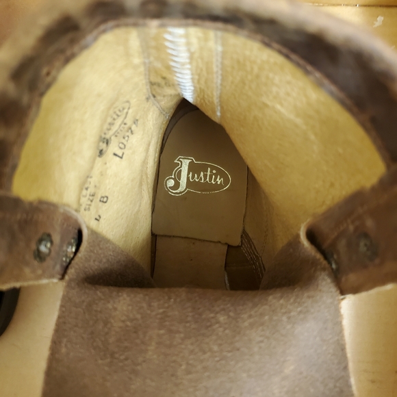 New with tags and box Vintage real Leather Justin women's boots size 4 B - Picture 8 of 12